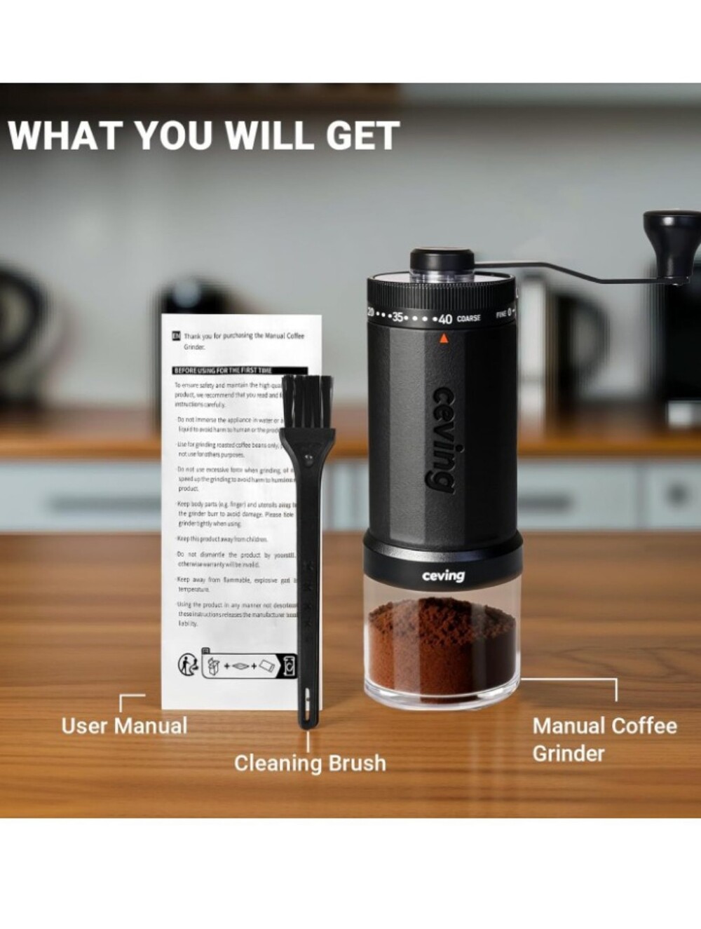 Ceving Mega 60 Manual Coffee Grinder, Stainless Steel Burr, 40 Settings New - Picture 14 of 14